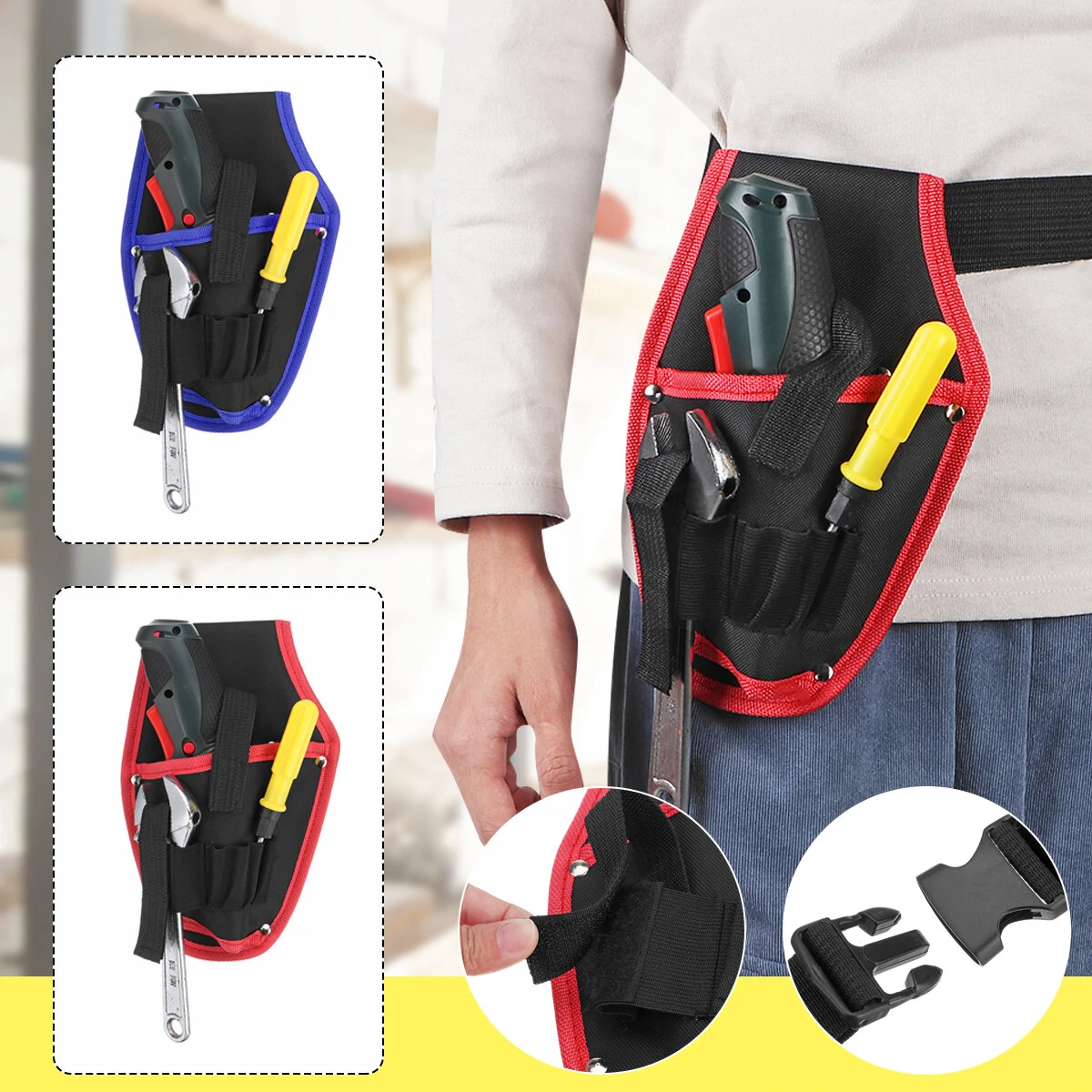 DEWALT Electric Drill Waist Bag - Tool Belt Pouch Holder for Wrench & Screwdriver