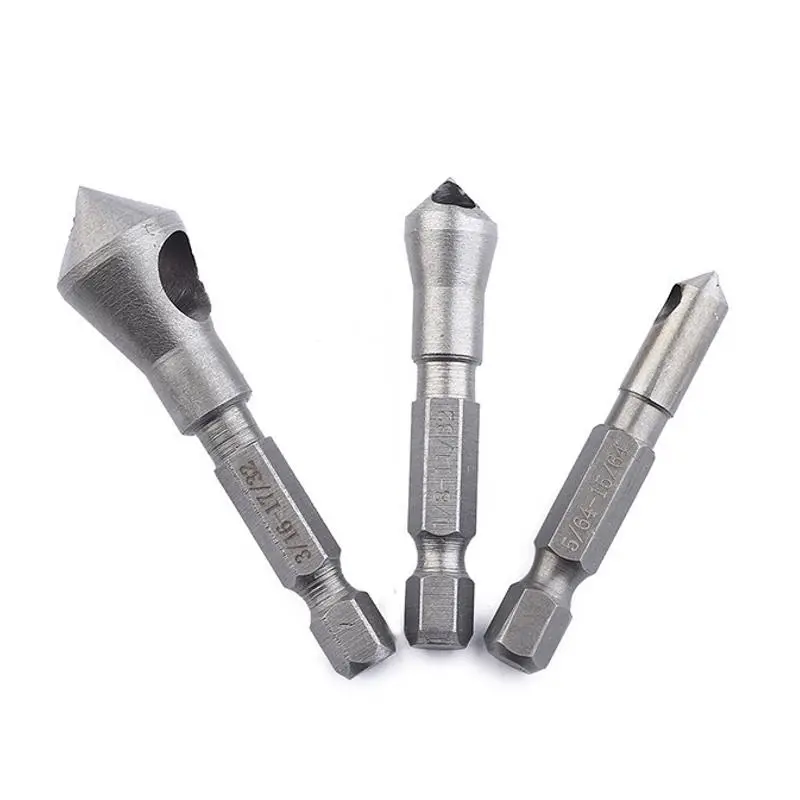 Drillpro 3pcs HSS Countersink Drill Bit Set | For Deburring Wood & Metal