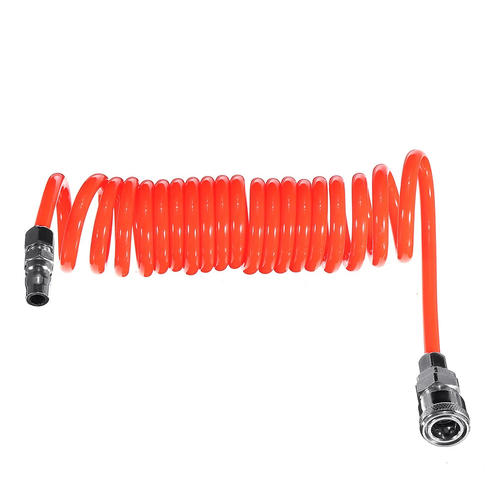 PU Spiral Air Hose - 5mm Inner Diameter | 3-15M Length with 1/4 Coupler & Bend Restrictor