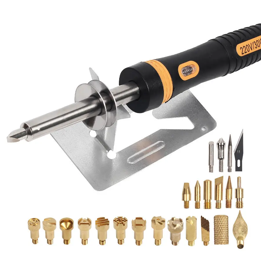 HILDA 30W Electric Soldering Iron & Wood Burning Pen Set - 220V with Tips