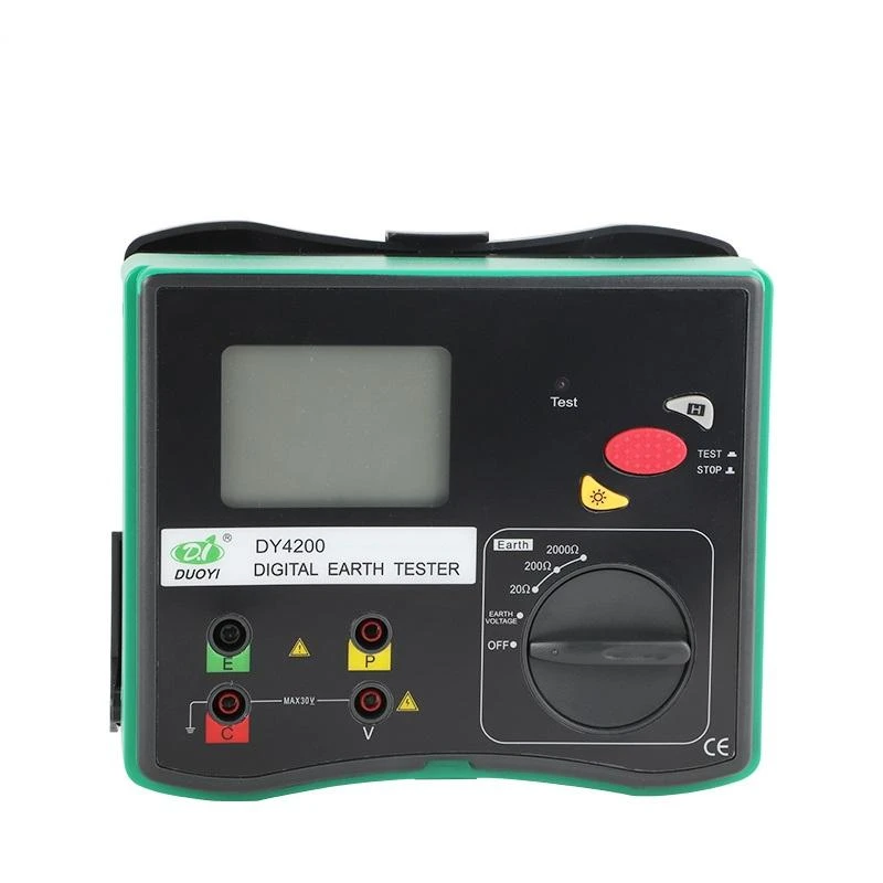 DUOYI DY4200 Digital Earth Ground Resistance Tester | 0-2000 Ohm Megohmmeter with LCD Backlight