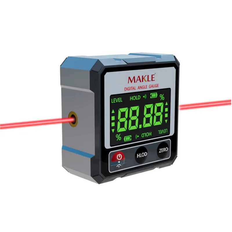 Digital Protractor Inclinometer - Laser Level Angle Finder with Magnetic Base & Rechargeable Battery for Woodworking, Machining, Automotive