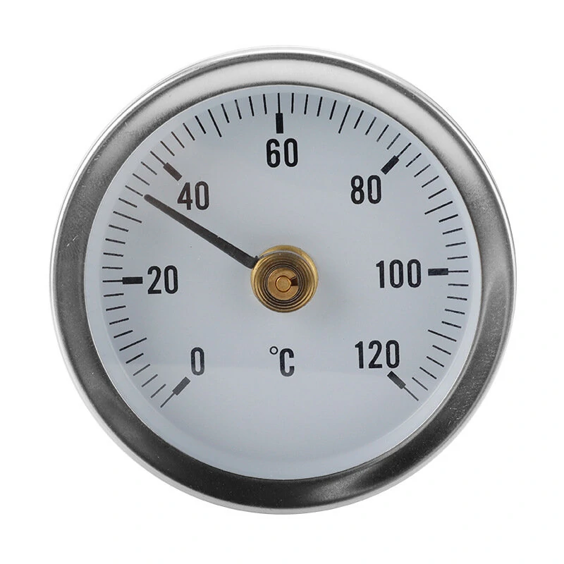 TS-W50A Bimetal Thermometer | 0-120°C Pipe Clip-on Gauge - Stainless Steel