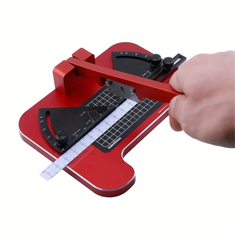 Angle Cutting Station Miter Cutter - Aluminum Alloy Desktop Tool with Interchangeable Blades