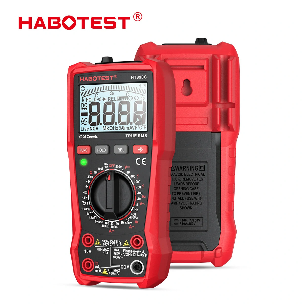 HABOTEST HT890C Professional Digital Multimeter | True RMS - Measures Voltage, Current, Temperature