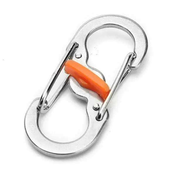 5pcs S-Shape Steel Carabiner Keychain Clip - Anti-Theft Hook EDC Tool
