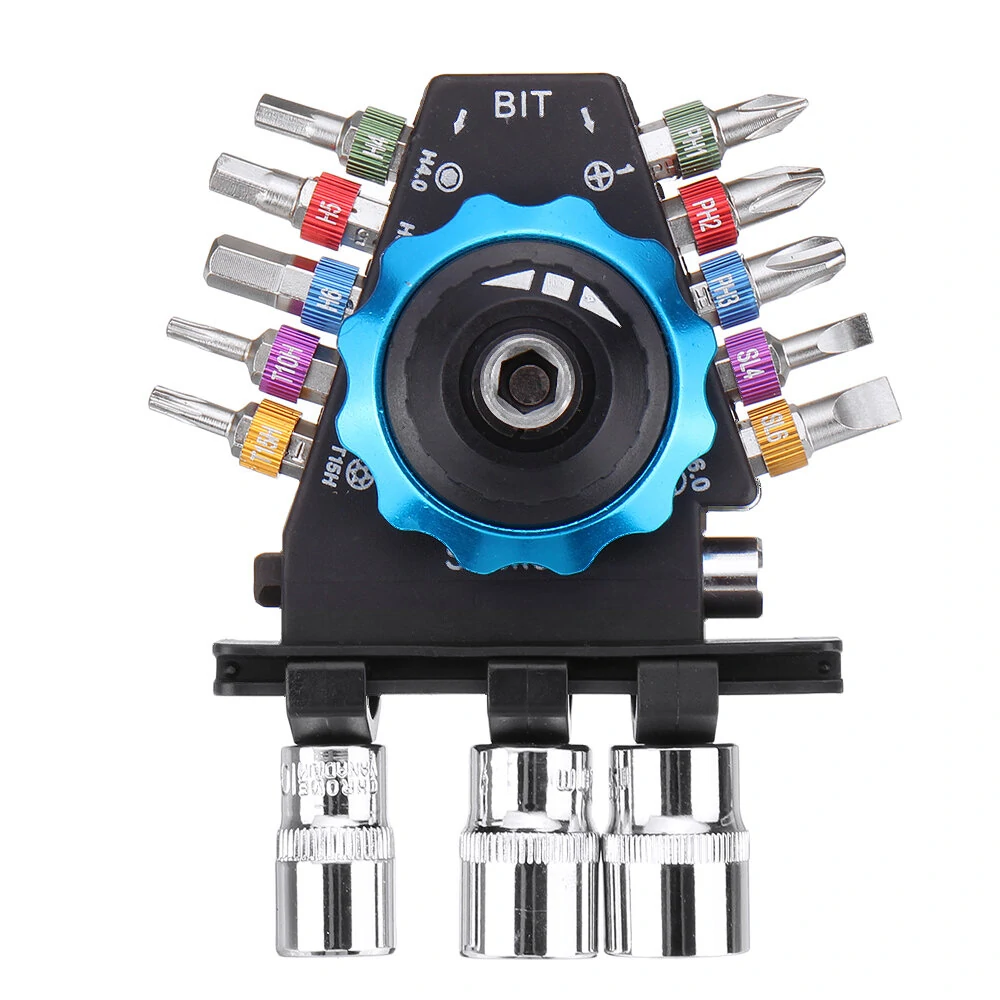 15Pcs Screwdriver Bit Set - Magnetic Cross & Hex Head - Multifunction Socket Driver