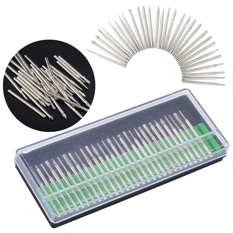 20 PCS Diamond Burr Bits - 2.35mm & 3.0mm for Engraving Carving Rotary Tool