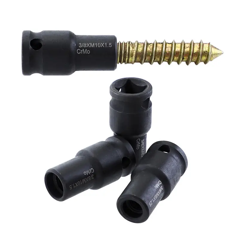 Socket Adapter 6mm 8mm 10mm - 3/8 Inch Square Driver for Hanger Bolts | Drill Attachment