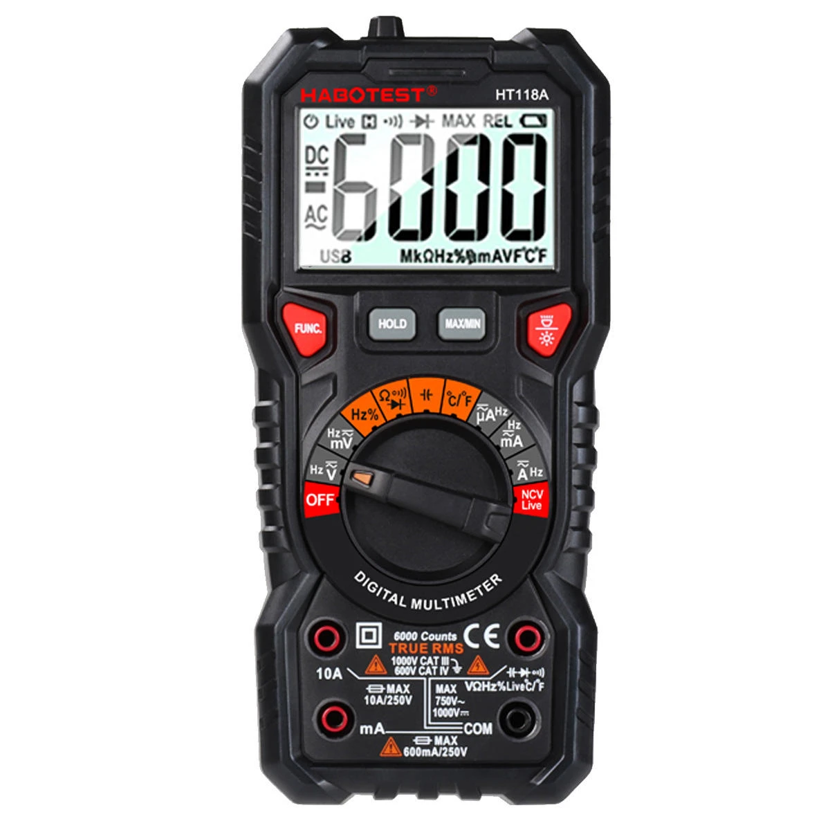 HABOTEST NCV Digital Multimeter - LCD Backlight AC/DC Voltage Tester