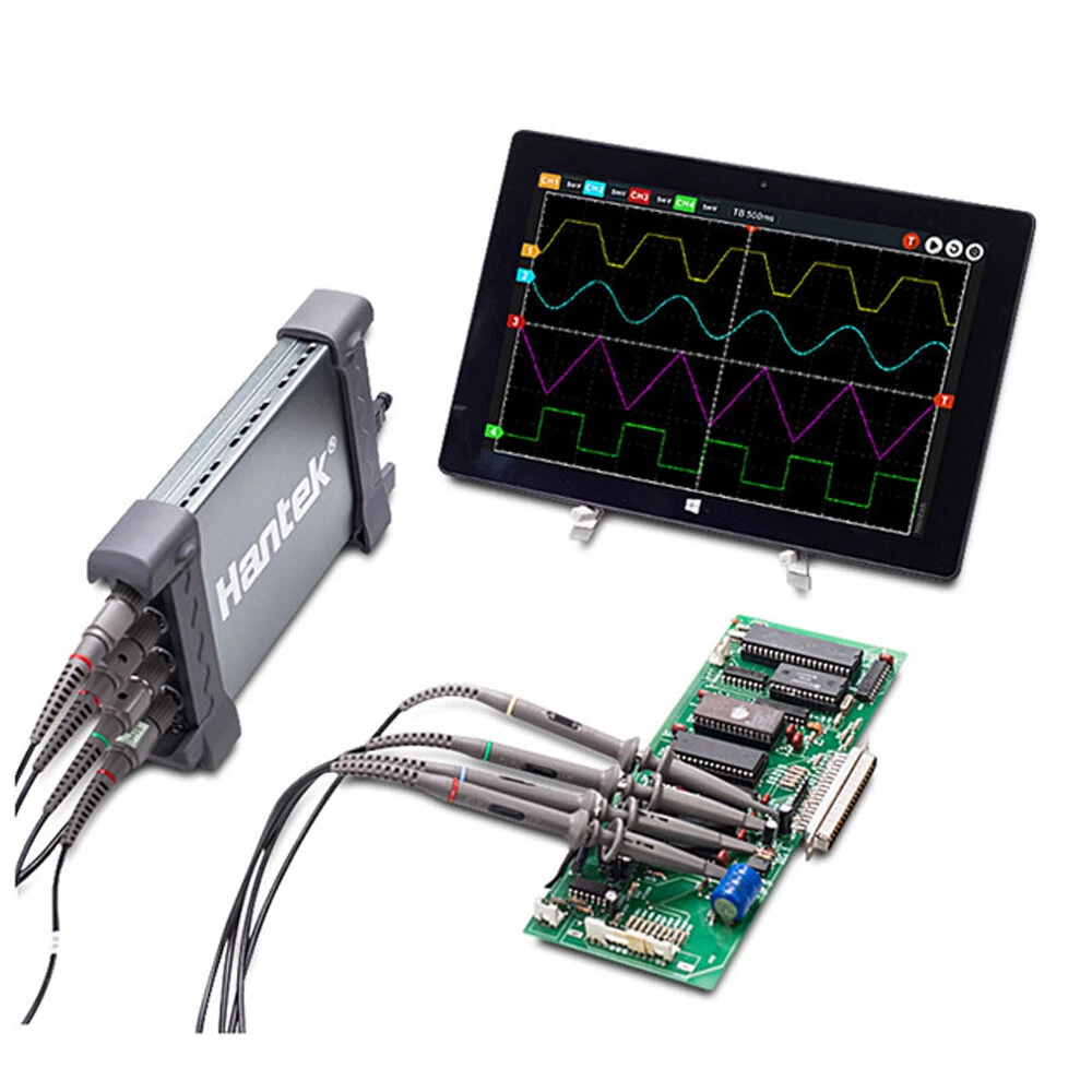 Hantek 6204BC Digital Oscilloscope - 200MHz 4CH 1GSa/s | USB Interface & Probe
