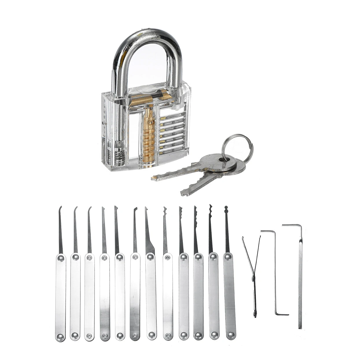 19Pcs Lock Pick Practice Kit - Unlocking Locksmith Tools & Key Extractor