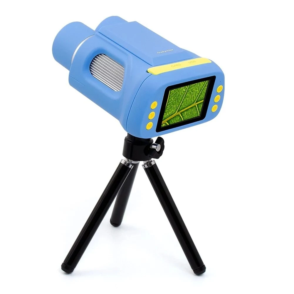 Andonstar AD122 Portable 2-in-1 Binocular Microscope | 2 Inch LCD Display | 16 LED Lights & Tripod