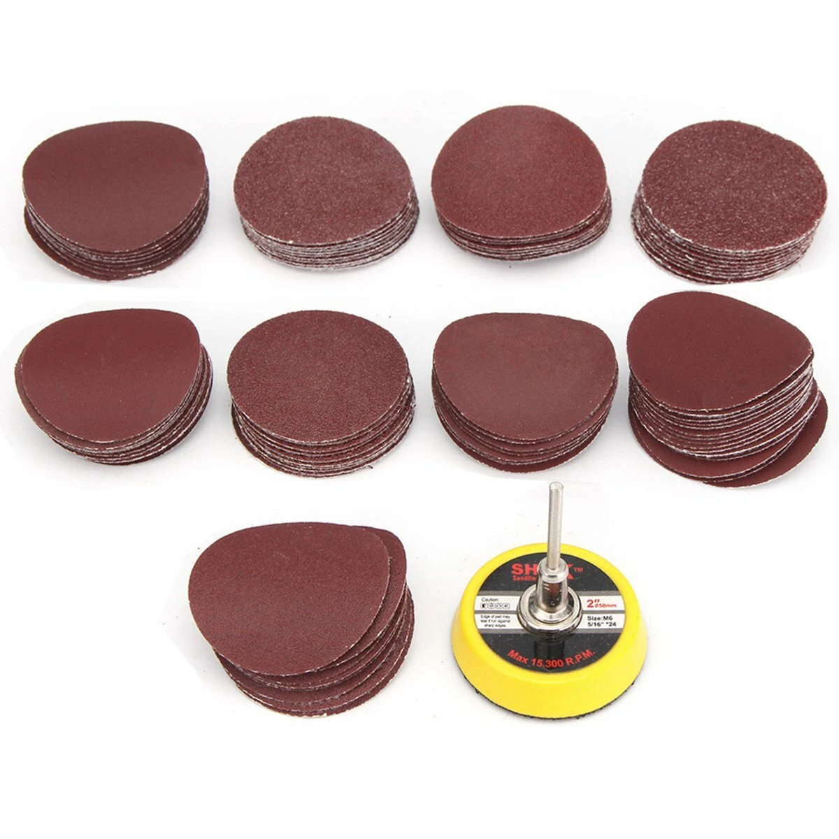 50mm Sanding Discs - 100pcs 60-2000 Grit Sandpaper for Polishing & Finishing