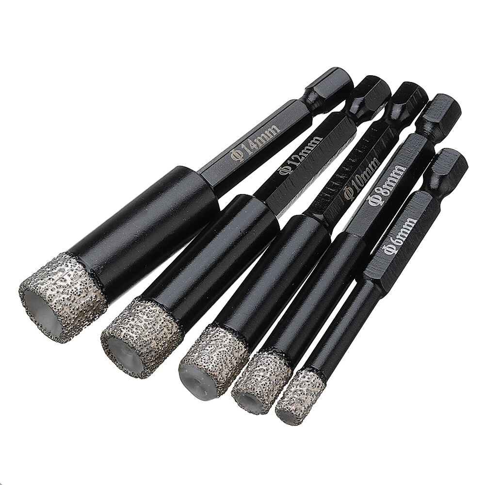 Drillpro 6-14mm Diamond Hole Saw | Dry Drill Bits for Granite Tile Glass