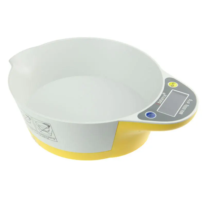 Smart Digital Kitchen Scale - 5kg Capacity with Bowl for Food & Pet Feeding