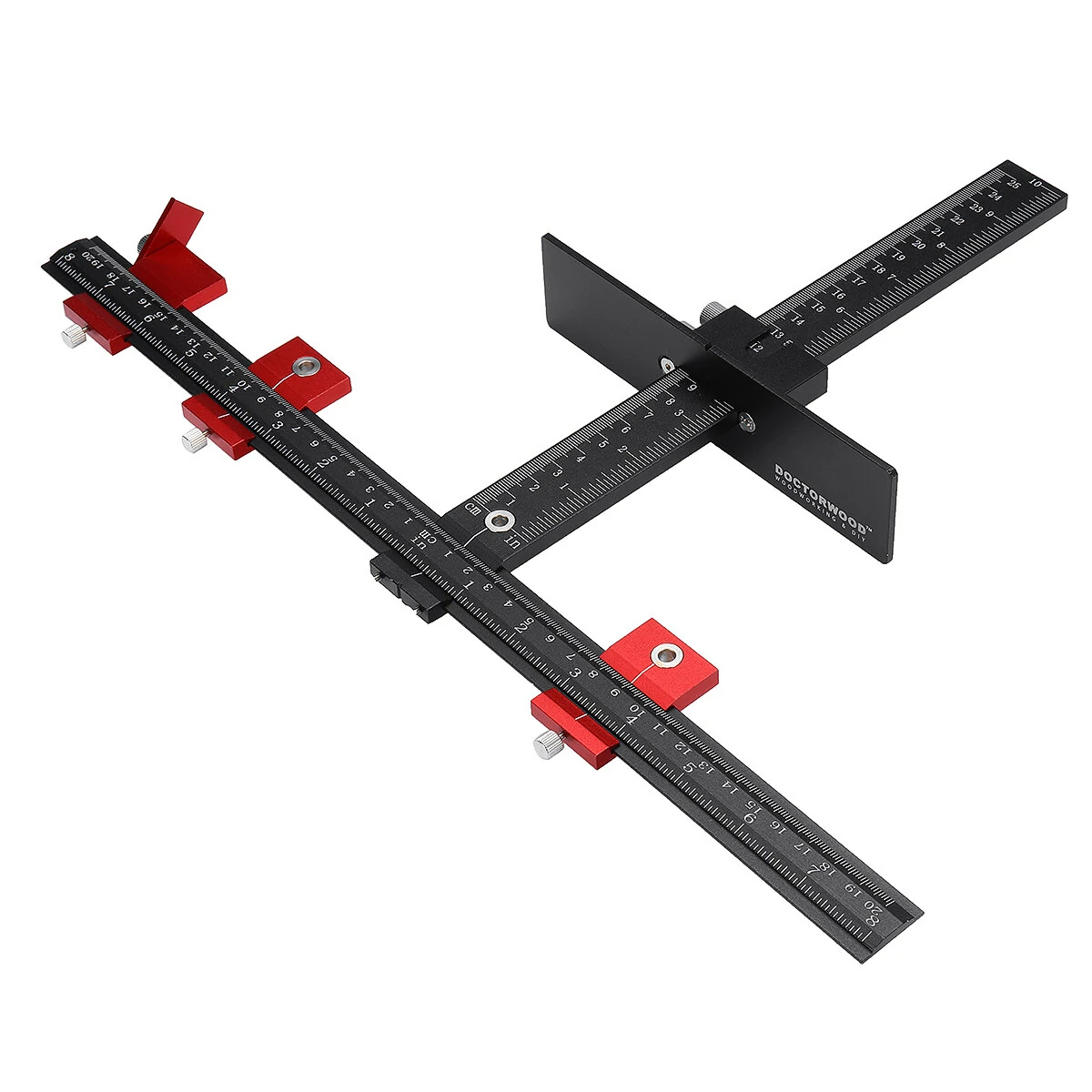 DoctorWood Aluminum Cabinet Hardware Jig - 4MM & 5MM Punching Locator | Drill Positioning Guide T-Ruler