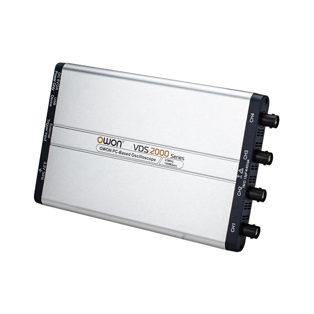 OWON VDS2000 Series PC Oscilloscope | 25MHz Bandwidth, 100MSa/s | USB