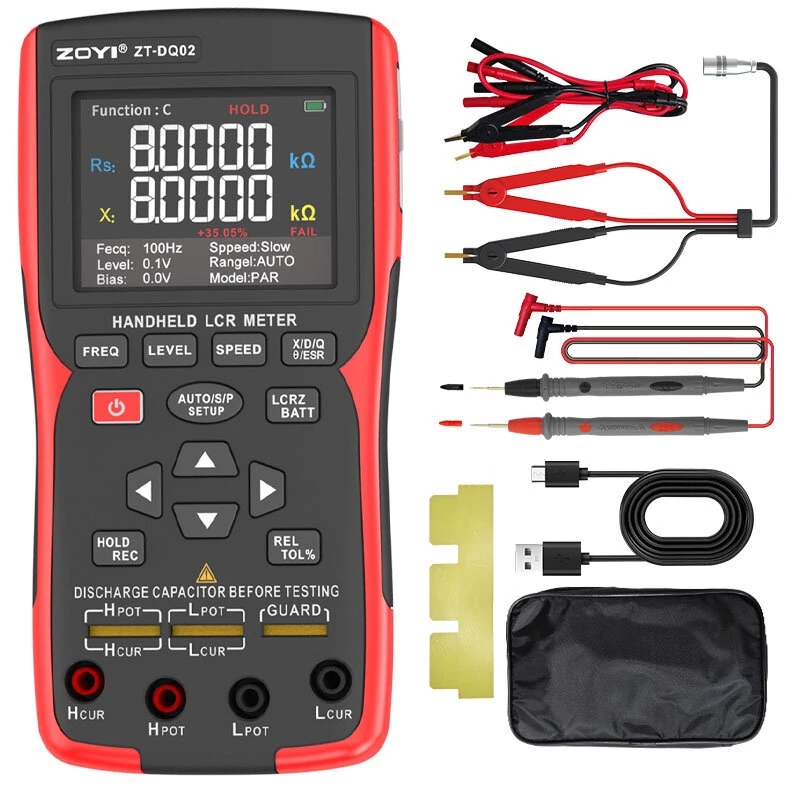 ZOYI ZT-DQ01 Digital LCR Bridge Tester - Handheld Meter 0.3% Accuracy