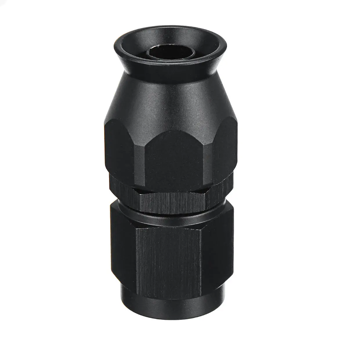 AN-6 Straight Stealth Black Fuel Hose Fitting | AN6 Connector for Angle Grinder