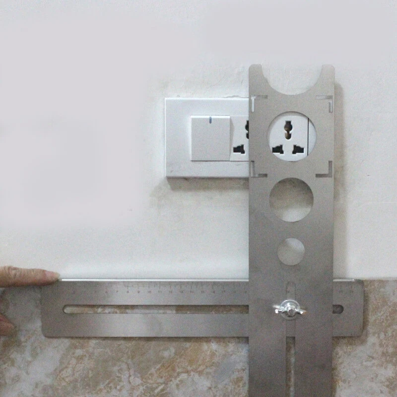 Adjustable Tile Hole Locator - Stainless Steel Drill Guide Tool for Ceramic Marble Glass
