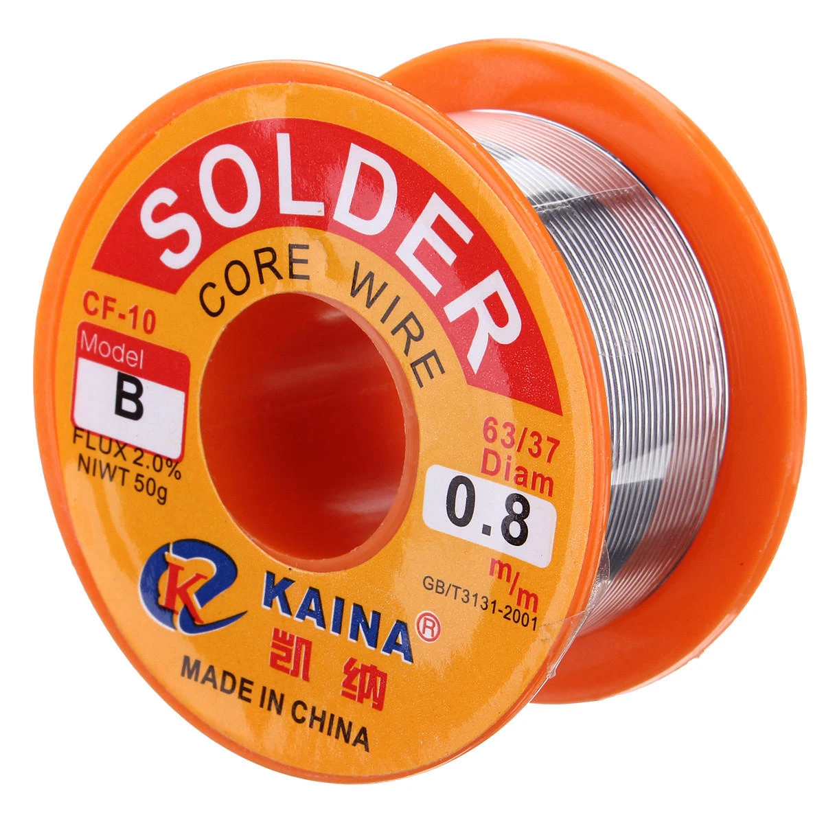 63/37 Tin Lead Rosin Core Solder Wire - 0.8mm 50g 10Pcs Reel for Soldering Iron
