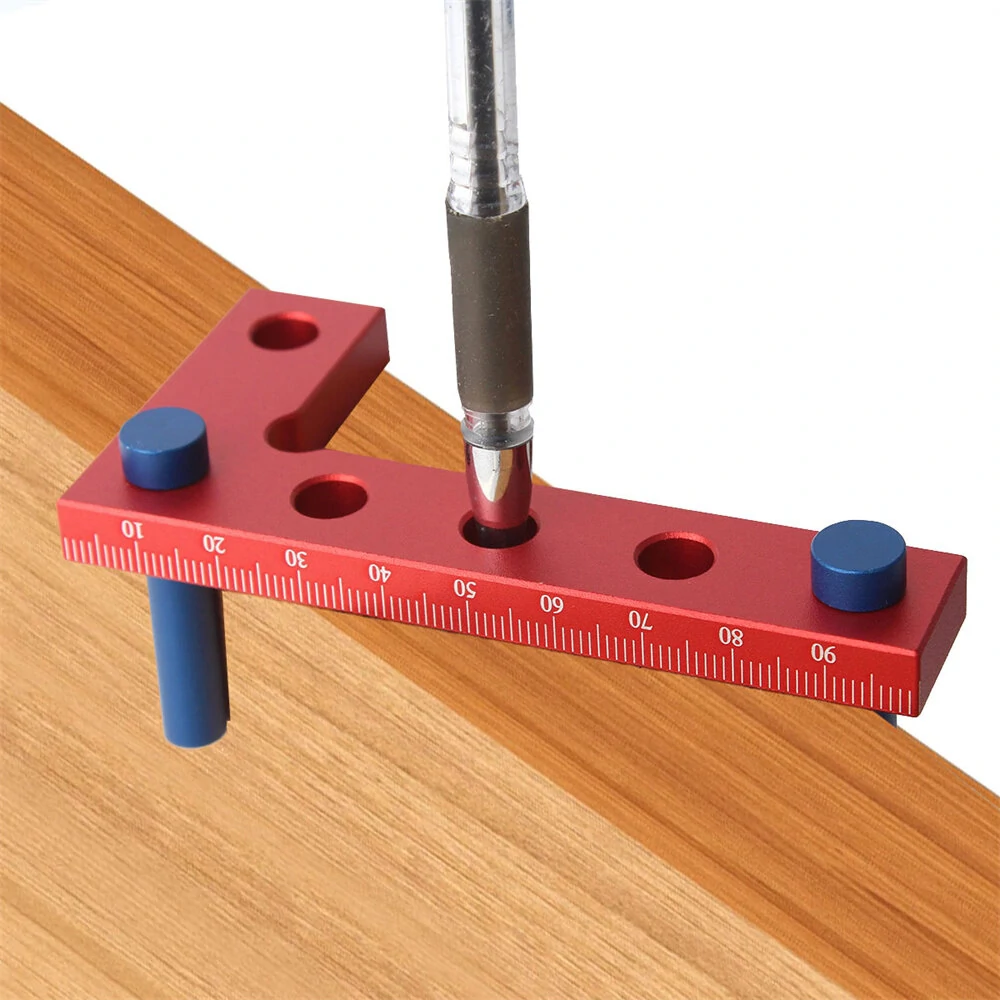 Small Square Center Finder Tool - 50x100mm Aluminum Alloy - Precise 90° Marking Ruler