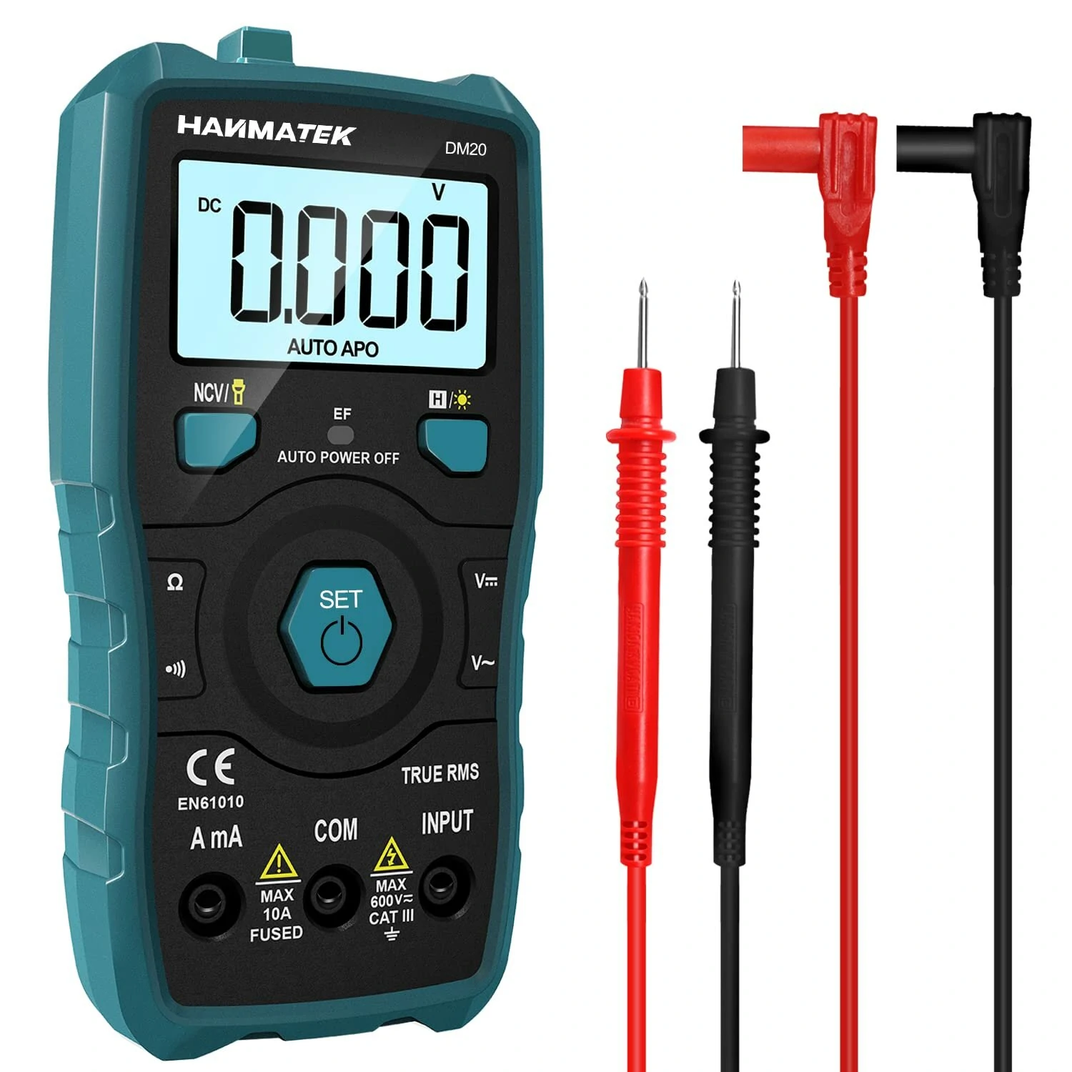 HANMATEK DM20 Digital Multimeter | Auto-Ranging 6000 Counts | NCV Voltage Tester
