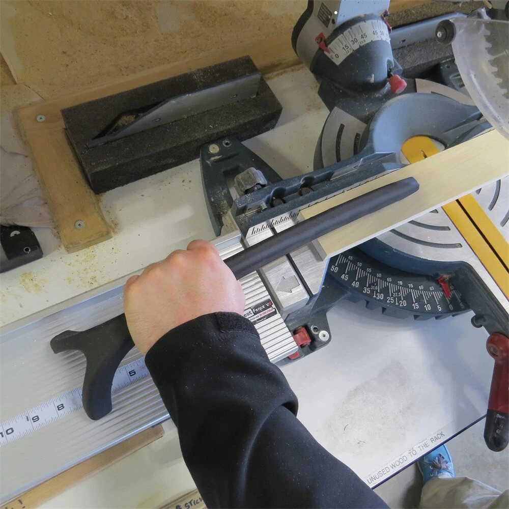 Miter Saw Hold Down Stick - 18 Inch Safety Tool with Rubber Grip & Feet