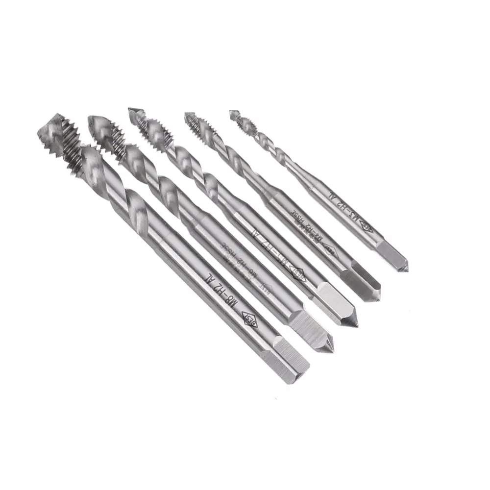 5pcs M3-M8 HSS Spiral Tap Set | Machine Thread Taps for Aluminum Alloy