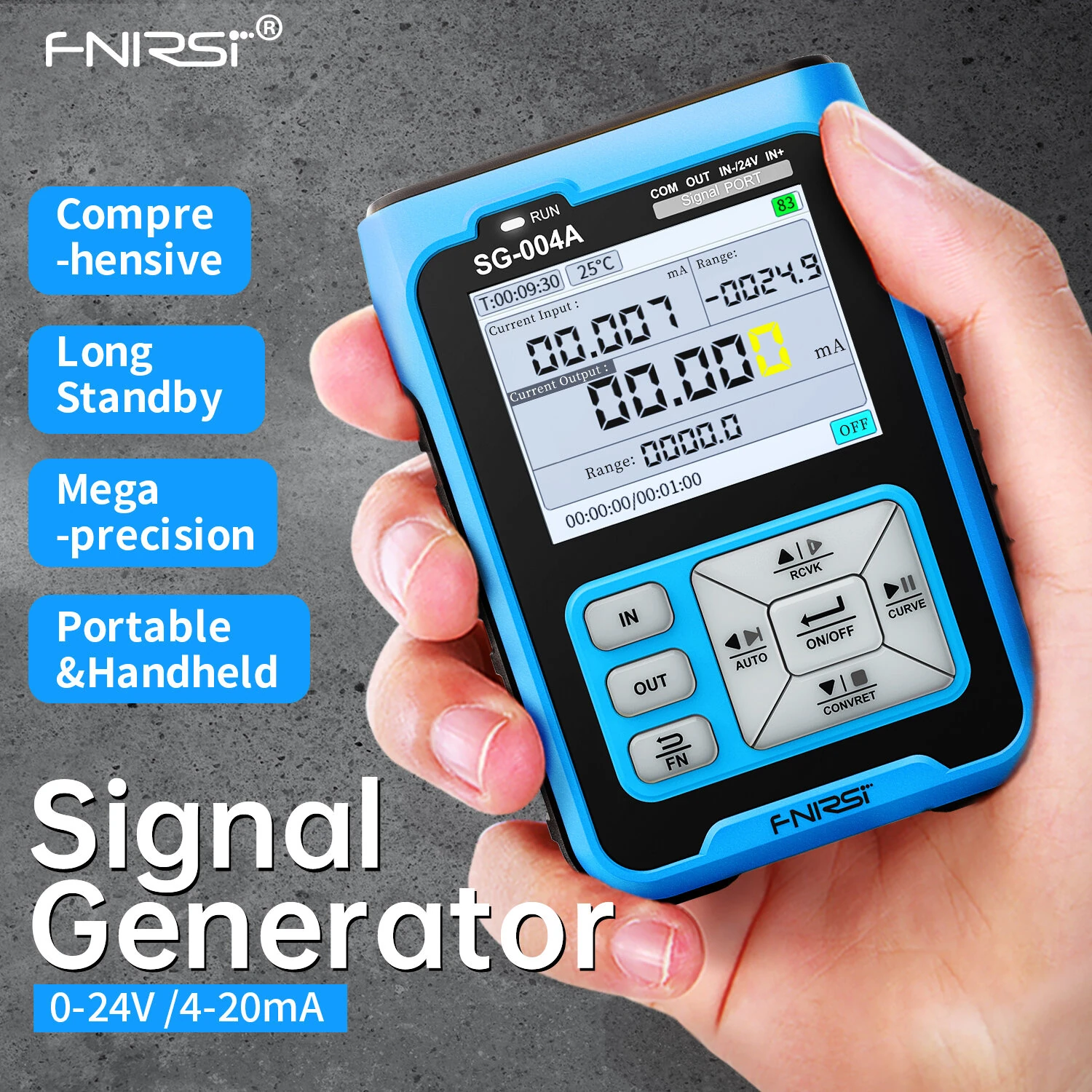 FNIRSI SG-004A Signal Generator | 0-24V 4-20mA Calibrator - Thermocouple & Resistance