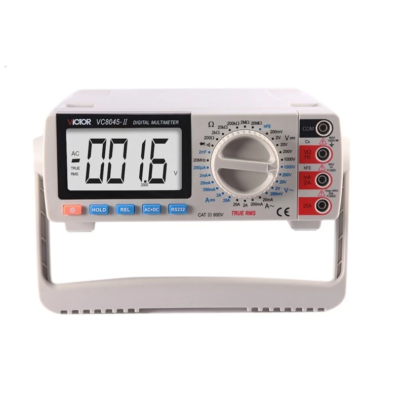 VC8045-II True RMS Multimeter | Bench Top Digital Tester | AC DC Capacitance HFE