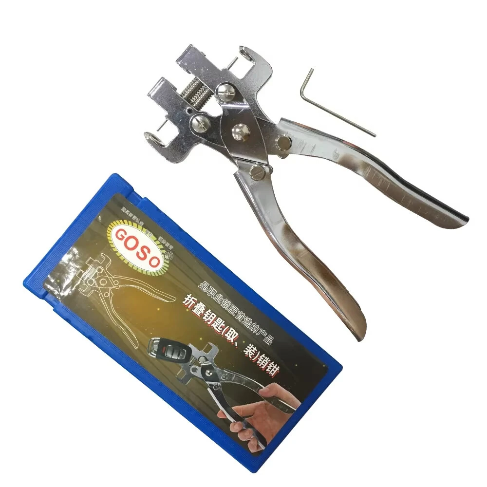 Car Key Disassembly Plier Tool - Replaceable 1.42mm & 1.57mm Pins - Magnetic White Steel