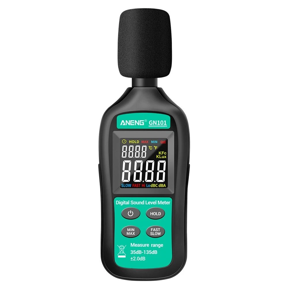 ANENG GN101 Digital Sound Level Meter - 35-135dB Noise Meter with Data Logger