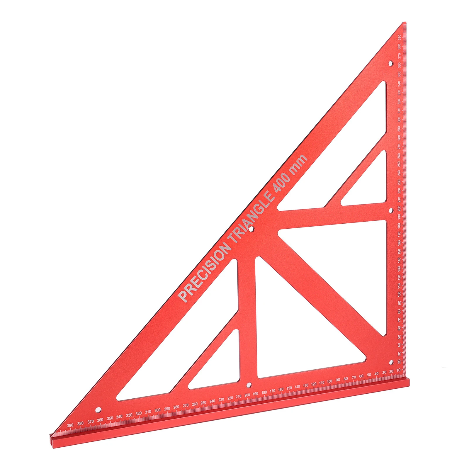 Woodworking Triangle Ruler - 400mm Aluminum Alloy - 90/45 Degree Angle | Metric Scale