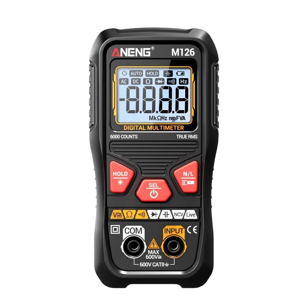 ANENG M126 Digital Multimeter - 6000 Count True RMS, NCV, Backlight | Voltage Tester
