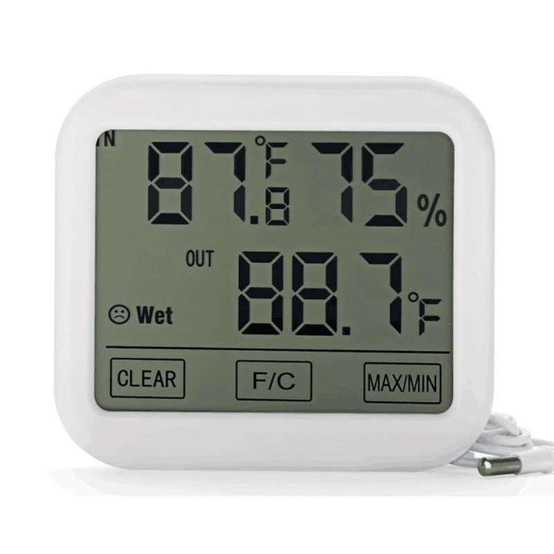 OW-E36 Large Touch Screen Thermometer Hygrometer - Indoor Temperature Humidity Meter with Clock & MAX/MIN Memory