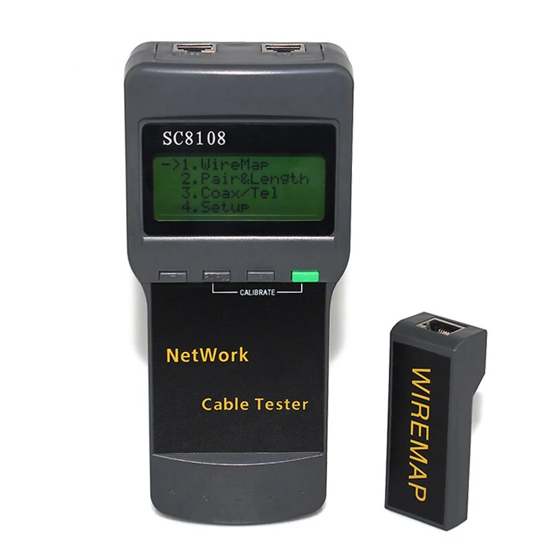 SC8108 Portable Digital LCD Cable Tester - RJ45 LAN Network & Phone Detector