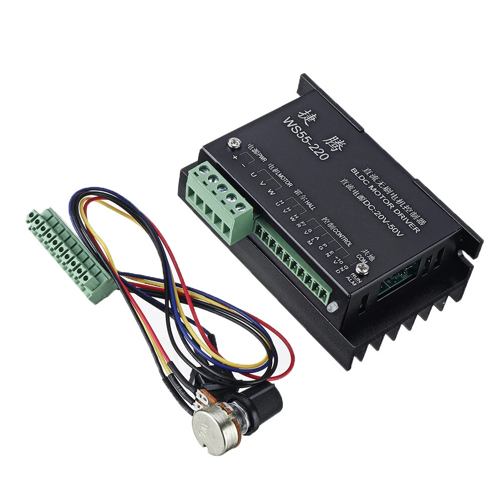 Machifit WS55-220 Brushless Spindle Motor | DC Motor Controller with Speed Potentiometer