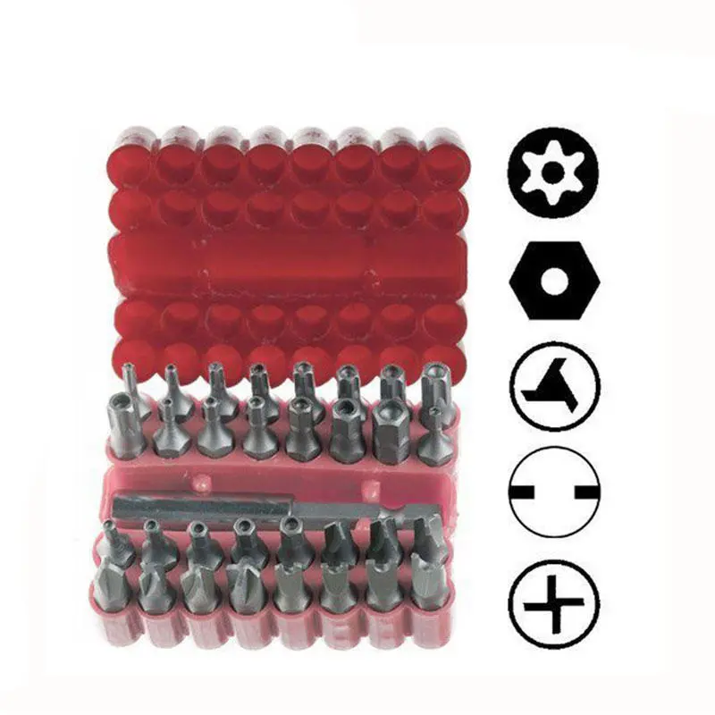 TORQ Torx Hex Star Spanner Tri Wing Screwdriver Bit Set - 33pcs Magnetic Holder Security Tamper Proof