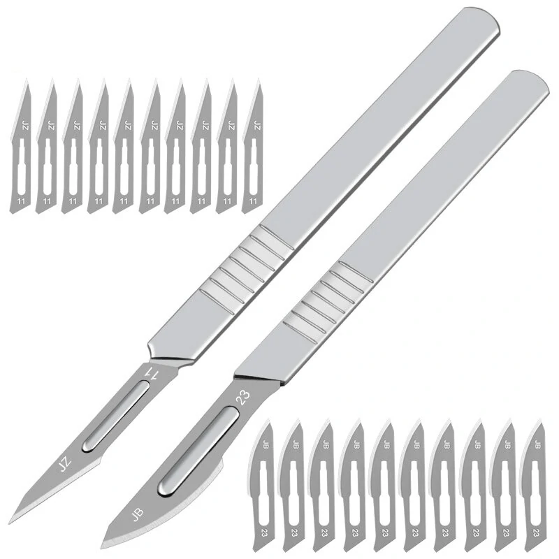 10Pcs Carving Surgical Blades with Handle - DIY PCB Repair & Craft Cutting Tool