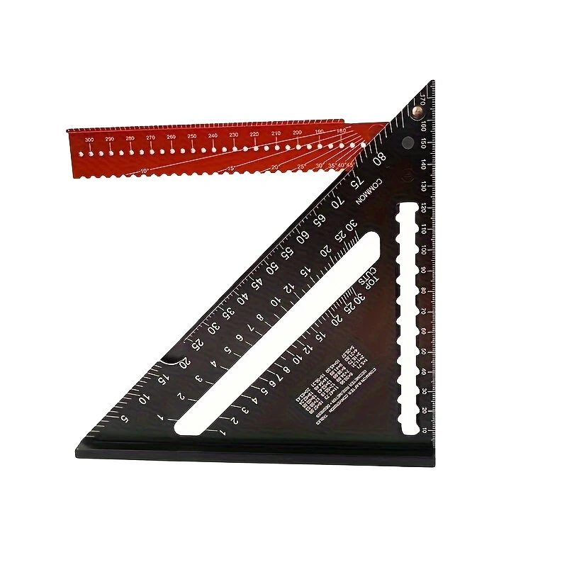 Aluminum Alloy Triangle Ruler - 7 & 12 Inch Foldable Woodworking Tool with Magnet