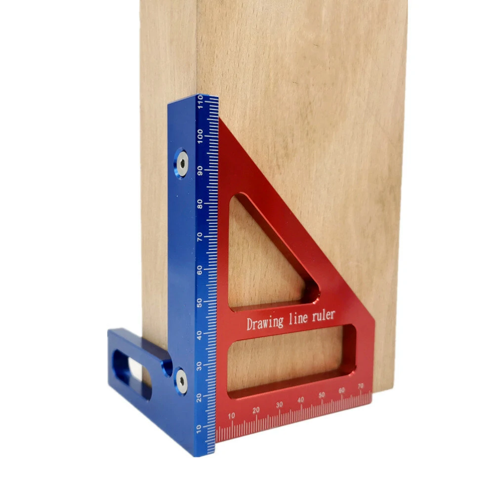 Aluminum Alloy 45/90 Degree Woodworking Square Protractor | Layout Height Gauge