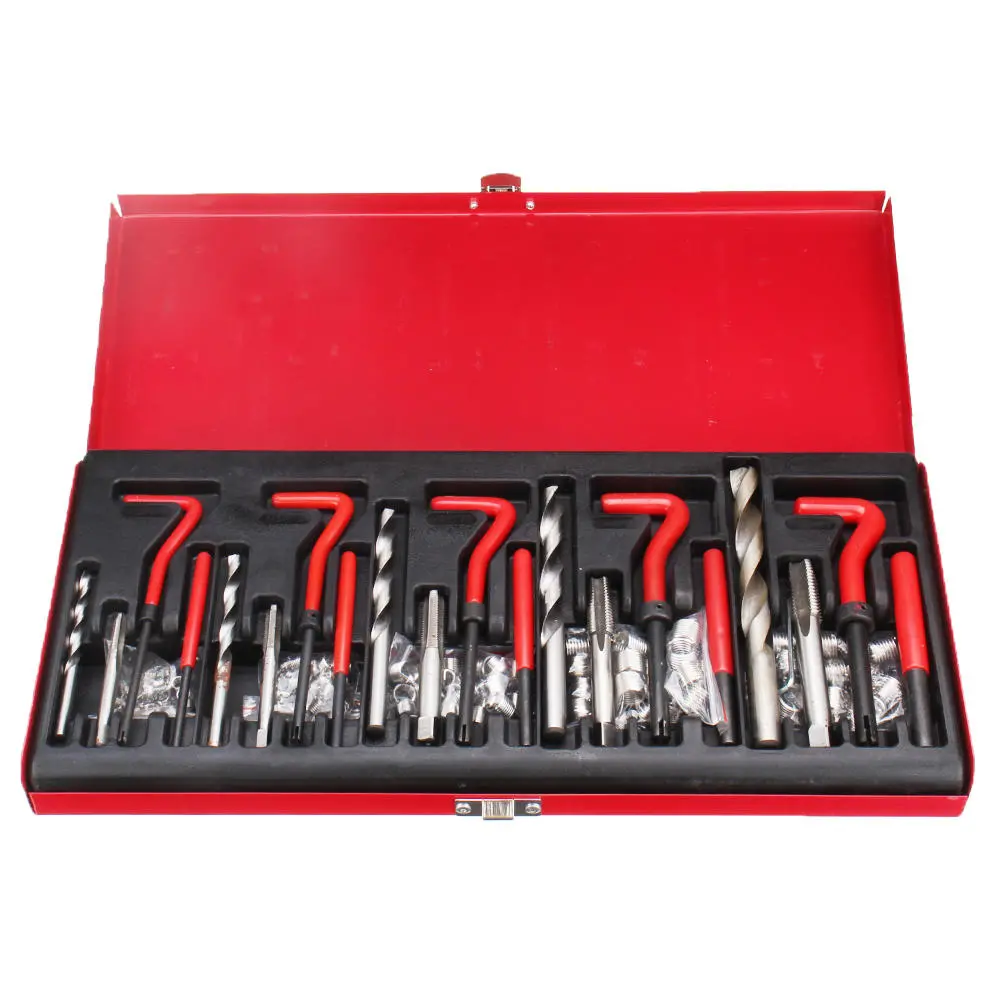 131PCS Thread Tapping Repair Tool Kit | M5 M6 M8 M10 M12 Hand Tap & Drill Set