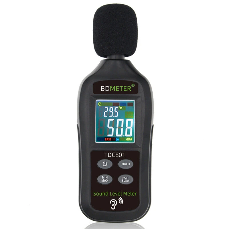 BDMETER TDC801 Digital Noise Meter - 35-135dB Handheld Sound Level Decibel Tester