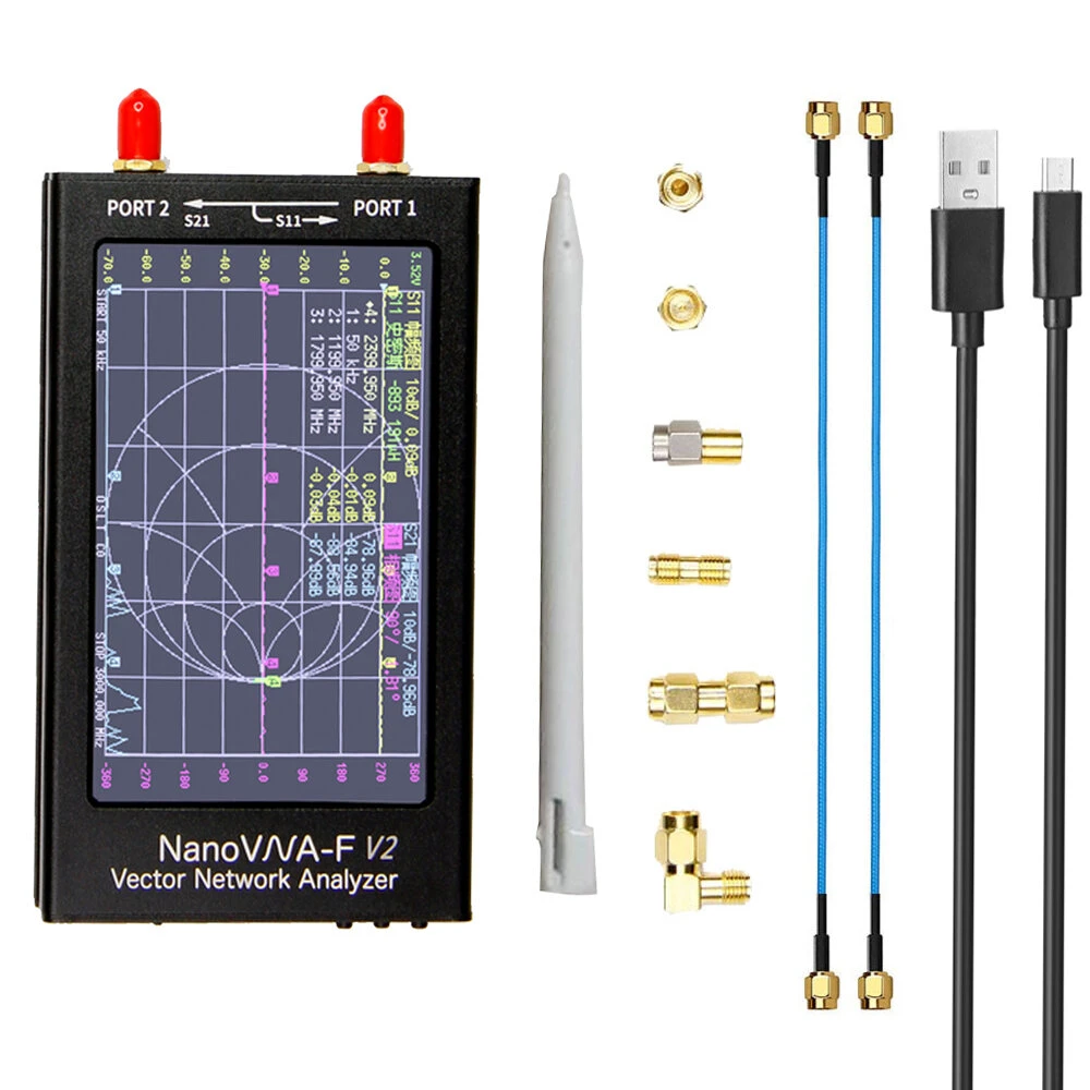 LZNanoVNA-F V2 Vector Network Analyzer | 50KHz-3GHz Antenna Tester | USB Nano VNA