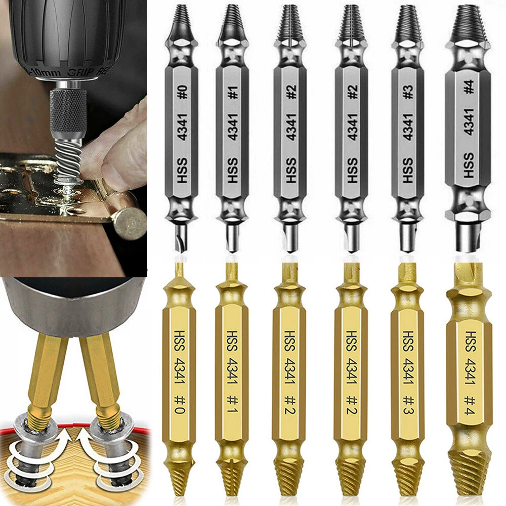 Damaged Screw Extractor Kit - 6 PCS Speed Out Drill Bits for Broken Bolts