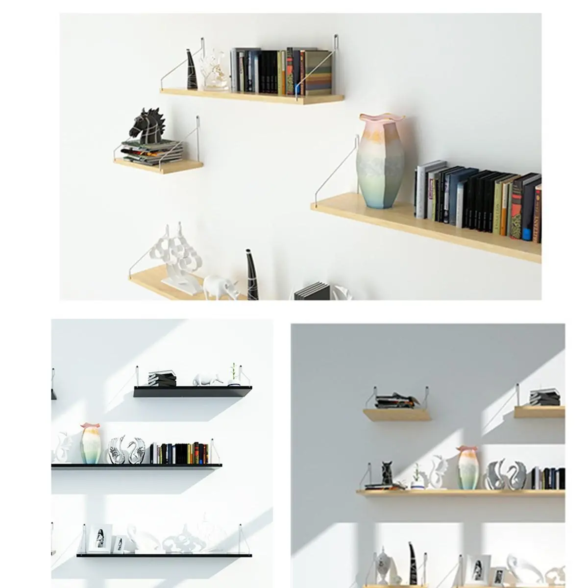 Wall-Mounted Shelf Storage Rack | Bookshelf Display for Home Decoration