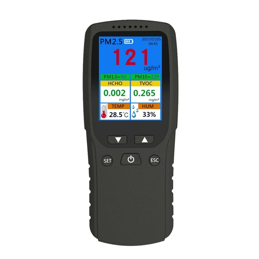 Indoor Portable PM2.5 Detector | Air Quality Monitor with Thermohygrometer LCD