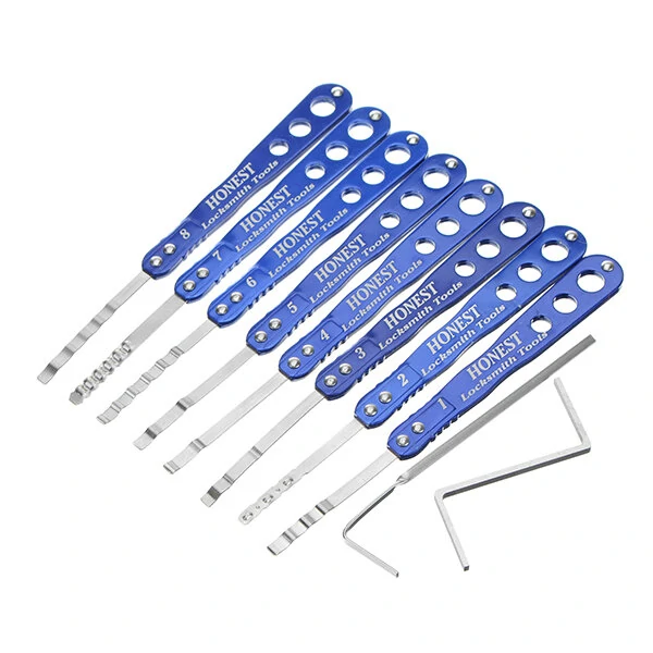 8Pcs Safety Box Lockpicks - Quick Opening with 2 Transmission Gears